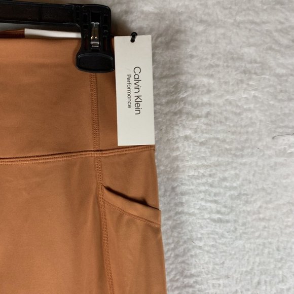 Calvin Klein Performance Leggings Womens XS Brown Stretch Super High Waist 7564 - Picture 2 of 11
